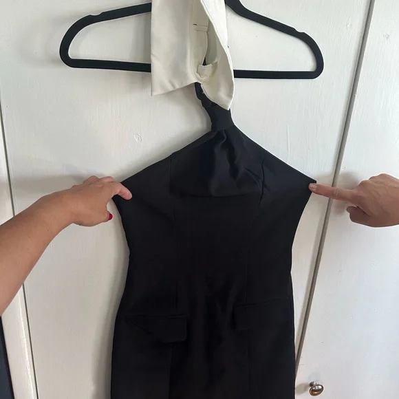 Missguided Black Dress with White Accent - Picture 7 of 7